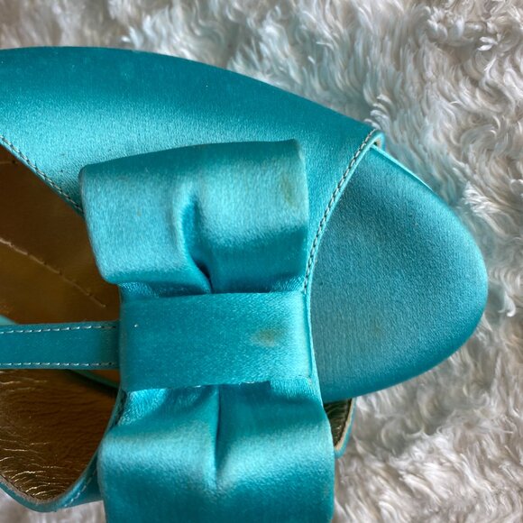 VINTAGE KATE SPADE OPEN TOE BOW HEEL 7 1/2 - Picture 3 of 4